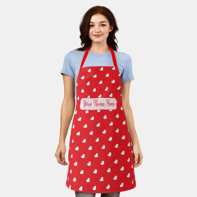 Tablier Joyeuse Saint-Valentin Moderne Motif d'Amour (Porté)