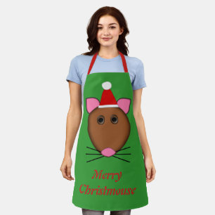 Tablier Joyeuse souris Noël personnalisée