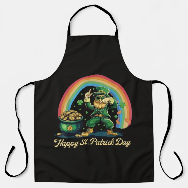 Tablier Joyeuse St Patrick journée drôle Leprechaun (Recto)