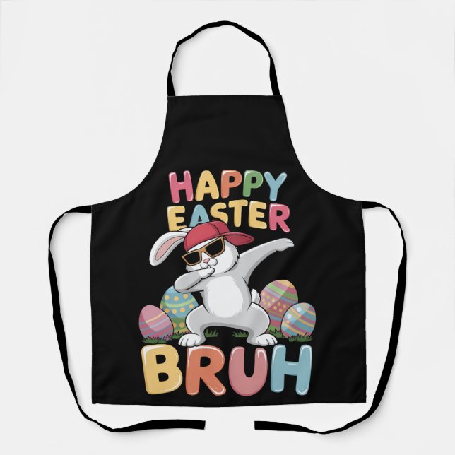 Tablier Joyeuses Pâques Frérot Frangin Lapin Rigolo qui Da (Recto)