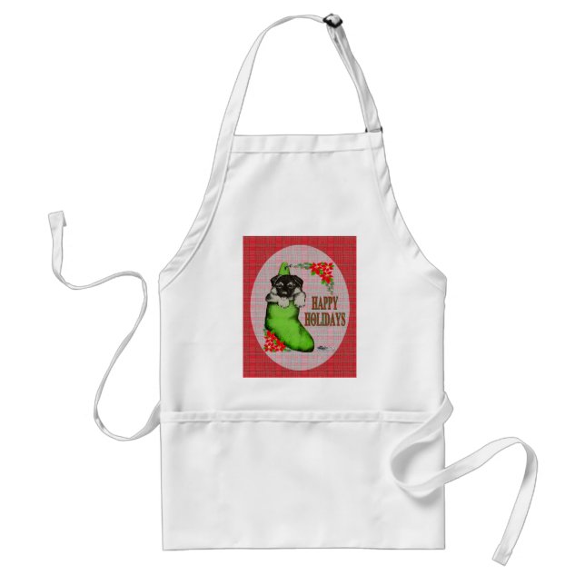 Tablier Joyeuses vacances chiot (Devant)