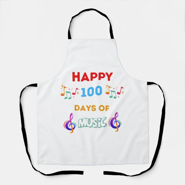 Tablier Joyeux 100 Jours De musique (Recto)