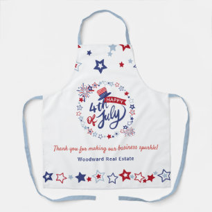 Tablier Joyeux 4 juillet BBQ patriotique d'agence immobi