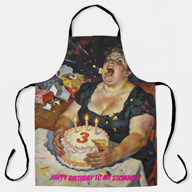 Tablier Joyeux Anniversaire à Mon Ventre – Un Portrait de  (Recto)