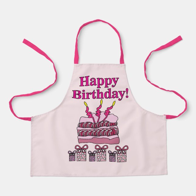 Tablier Joyeux Anniversaire Fête d'Anniversaire Enfants (Recto)