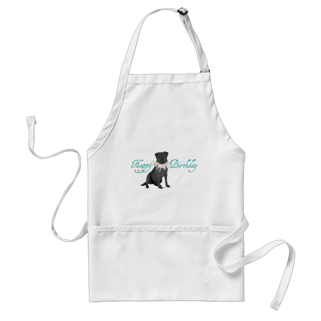 Tablier Joyeux Anniversaire Labrador Retriever (Devant)