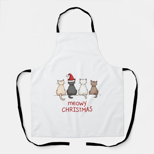 Tablier Joyeux Catmas Chat Noël Mignon Chatons Chats Père  (Recto)