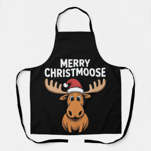 Tablier Joyeux Christmoose Noël Chapeau de Santa Moose Xma