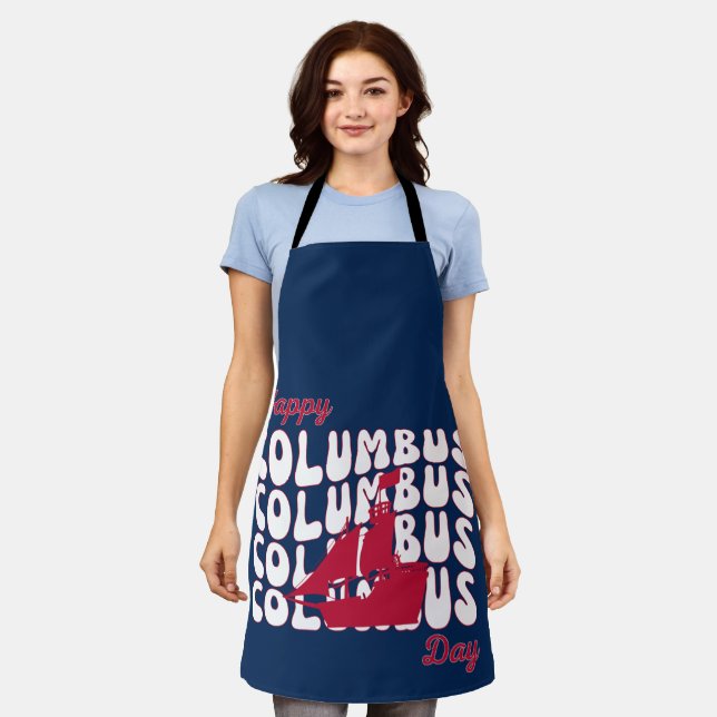 Tablier Joyeux Columbus Day (Porté)