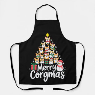 Tablier Joyeux Corgmas Noël Corgi Chien Arbre Bonhomme de