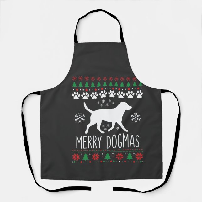 Tablier Joyeux Dogmas Noël Chien Vecteur (Recto)