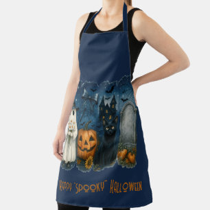 Tablier Joyeux "Éffrayant" Halloween Citrouille Fantôme Ch