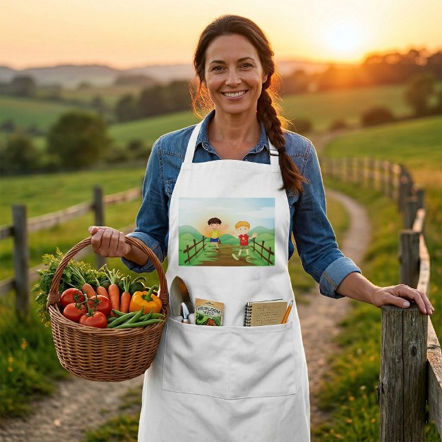 Tablier Joyeux Enfants Jouant À L'Extérieur (Créateur téléchargé)