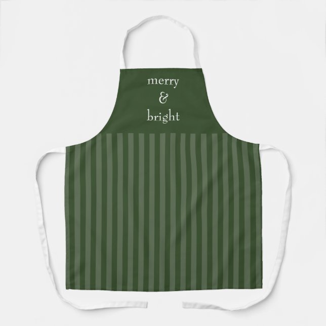 Tablier Joyeux et vert brillant Noël (Recto)