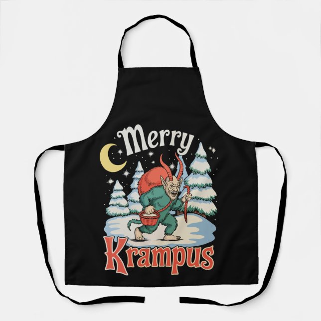 Tablier Joyeux Folklore de Krampus Noël Horreur Xmas (Recto)