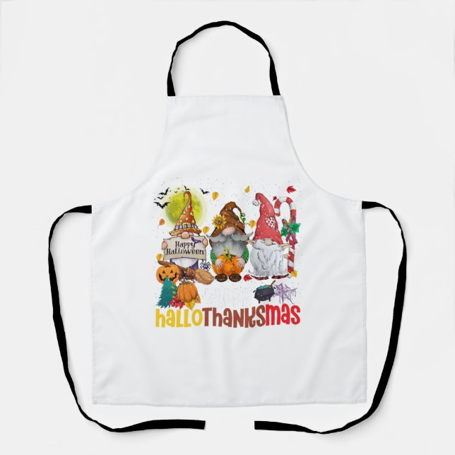 Tablier Joyeux Hallothanksmas Halloween Thanksgiving (Recto)