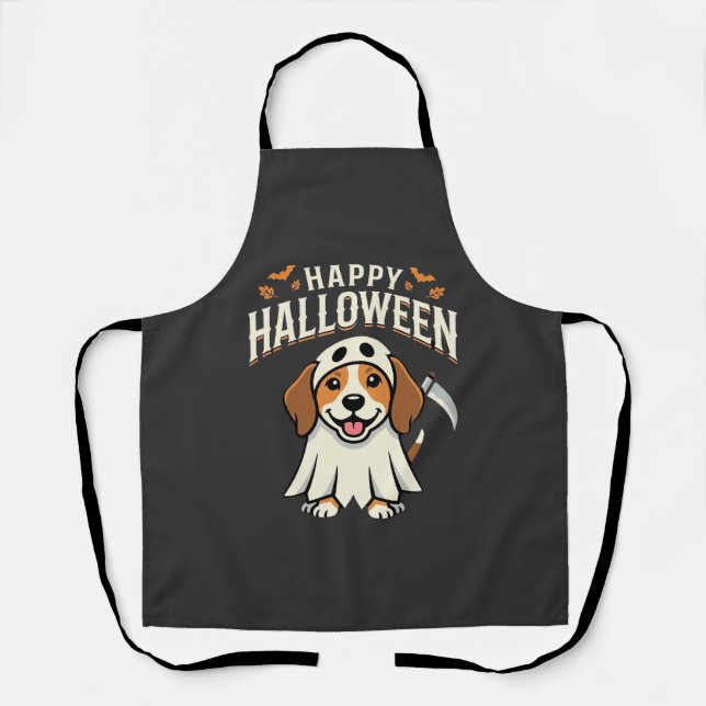 Tablier Joyeux Halloween Beagle Chien Design_1 (Recto)