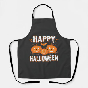 Tablier Joyeux Halloween Citrouille Chauve-Souris Vecteur
