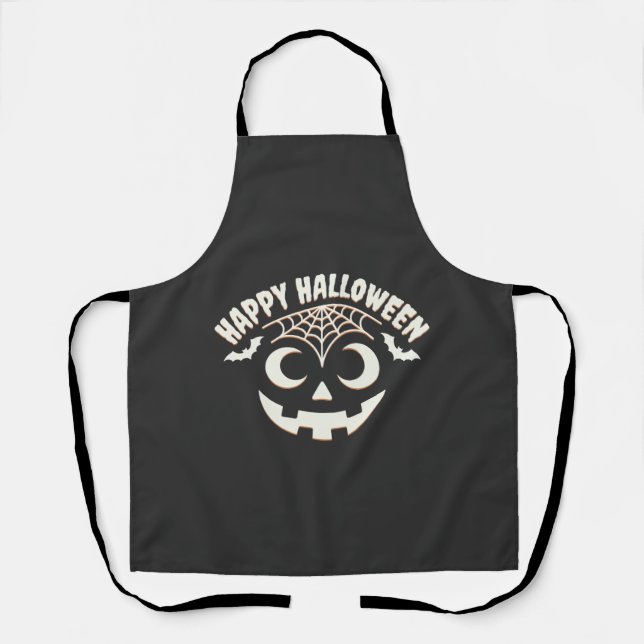 Tablier Joyeux Halloween Citrouille Visage Design_1 (Recto)