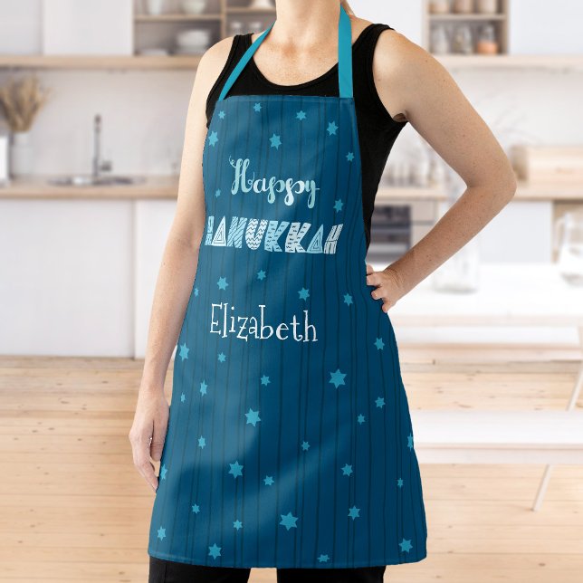 Tablier Joyeux Hanukkah Typographie Moderne Fantaisiste Sa (Créateur téléchargé)