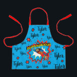 Tablier Joyeux héros de Chanukah Judah<br><div class="desc">Heureux Chanukah Judah Maccabee Super Héros apon. Personnalisez en supprimant du texte et en ajoutant le vôtre. Utilisez votre style de police, votre couleur et votre taille préférés. Assurez-vous de choisir la taille et la couleur de la sangle. Tous les éléments de conception peuvent être transférés à d'autres produits Zazzle...</div>