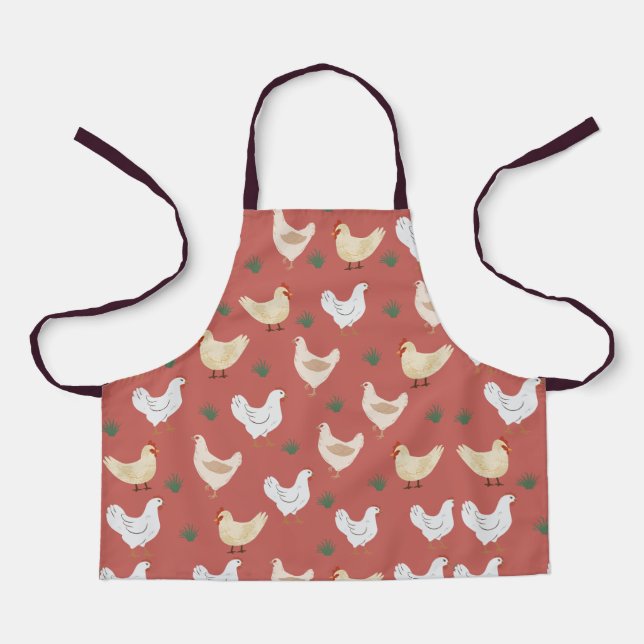 Tablier Joyeux jardin de poulets d'élevage Apron (Recto)