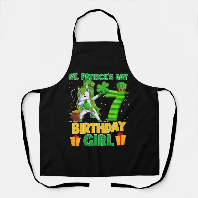 Tablier Joyeux Jour de la Saint Patrick 7E Anniversaire Un (Recto)