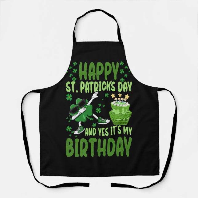 Tablier Joyeux Jour de la Saint Patrick Anniversaire Shamr (Recto)