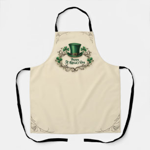 Tablier Joyeux jour de la Saint-Patrick motif de trèfle