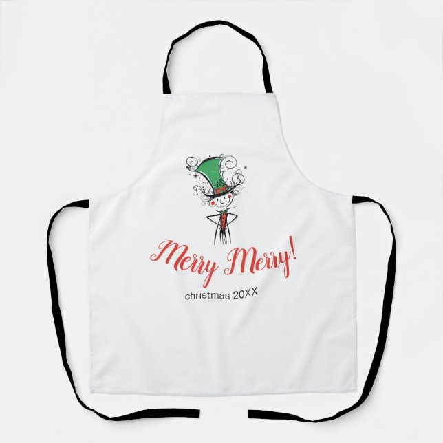 Tablier "Joyeux Joyeux" Apéro du Chef de Noël Elf (Recto)