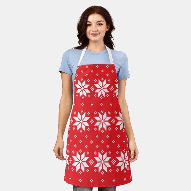 Tablier Joyeux motif de Noël 5 (Porté)