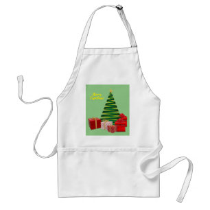 Tablier Joyeux Noël ~ Arbre avec cadeaux