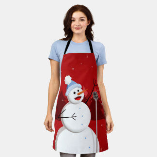 Tablier Joyeux Noël de bonhomme de neige