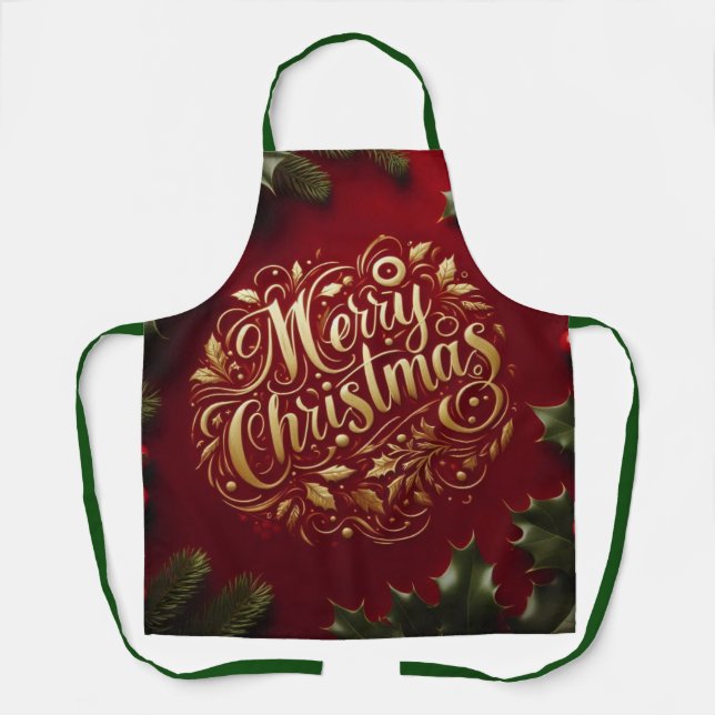 Tablier Joyeux Noël de verdure (Recto)