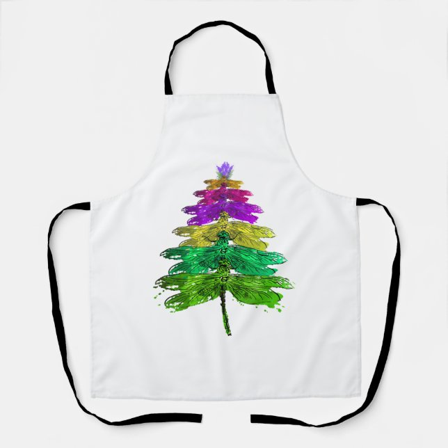 Tablier Joyeux Noël Dragonfly Christmas Tree T Shirt (Recto)