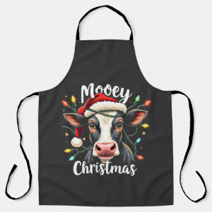 Tablier Joyeux Noël Drôle de Xmas Vache Amoureux de Bovins