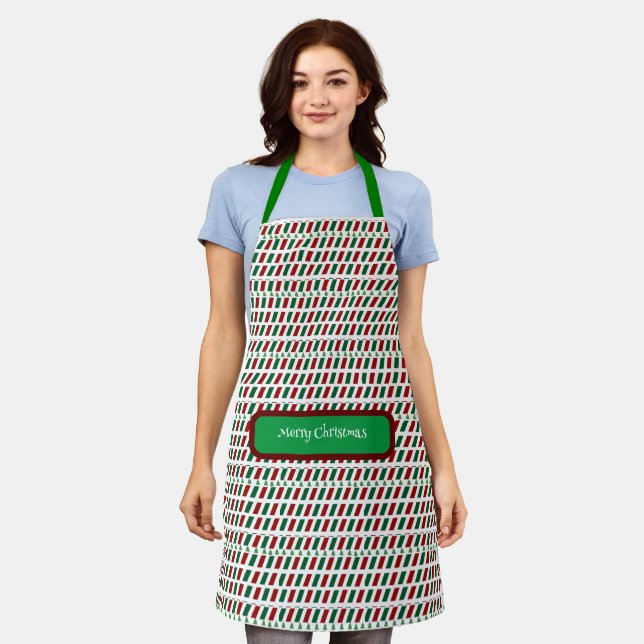 Tablier Joyeux Noël Elégant & Personnaliser moderne (Porté)