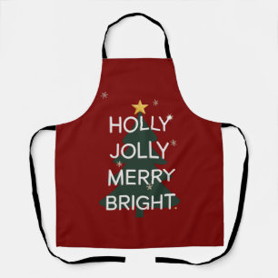 Tablier Joyeux Noël en famille assorti Holly Jolly Merry B