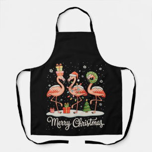 Tablier Joyeux Noël Flamant Xmas Lumières Chapeau de Père