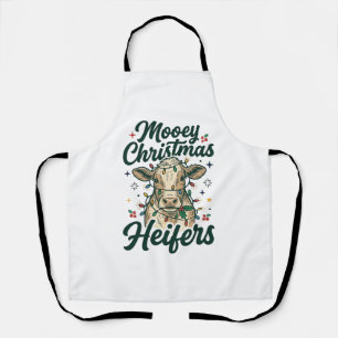 Tablier Joyeux Noël Génisses Drôle de Vache Noël Design