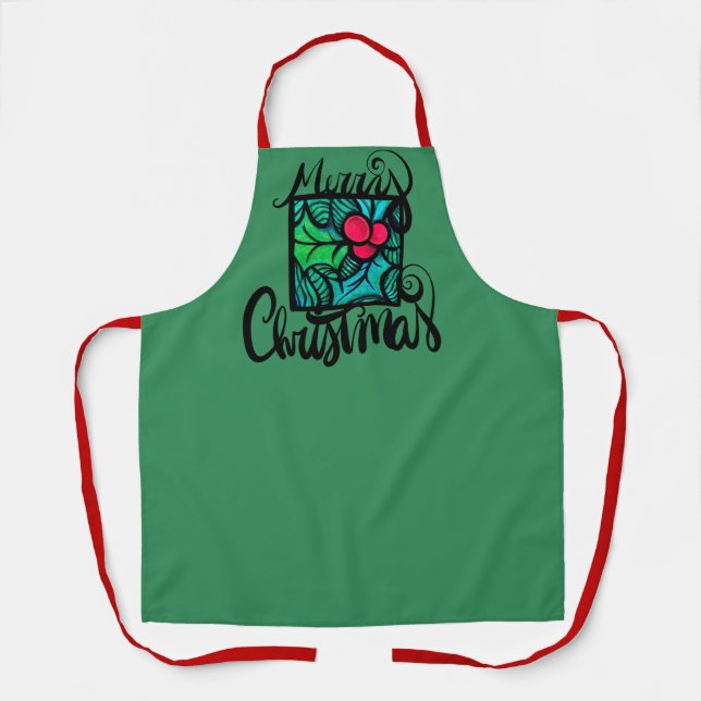 Tablier Joyeux Noël Holly (Recto)