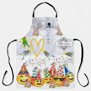 Tablier Joyeux Noël Joyeux Anniversaire Impression Apron 