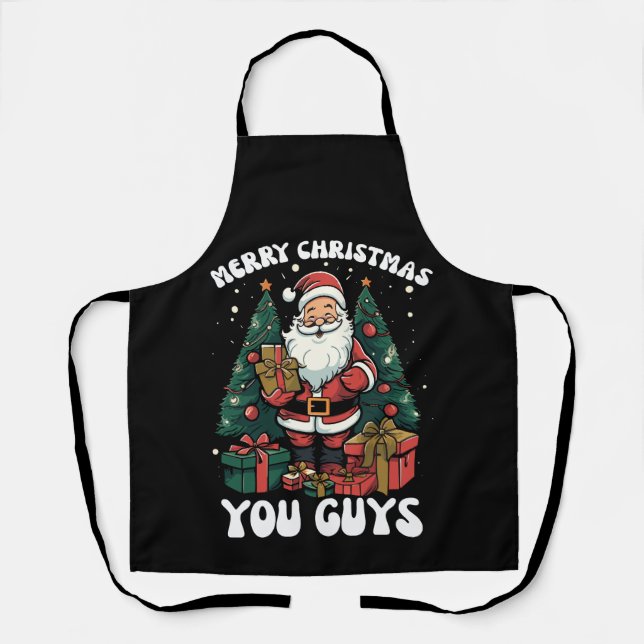 Tablier Joyeux Noël les gars Père Noël (Recto)
