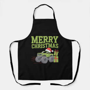 Tablier Joyeux Noël Monster Truck Enfants Garçons Xmas