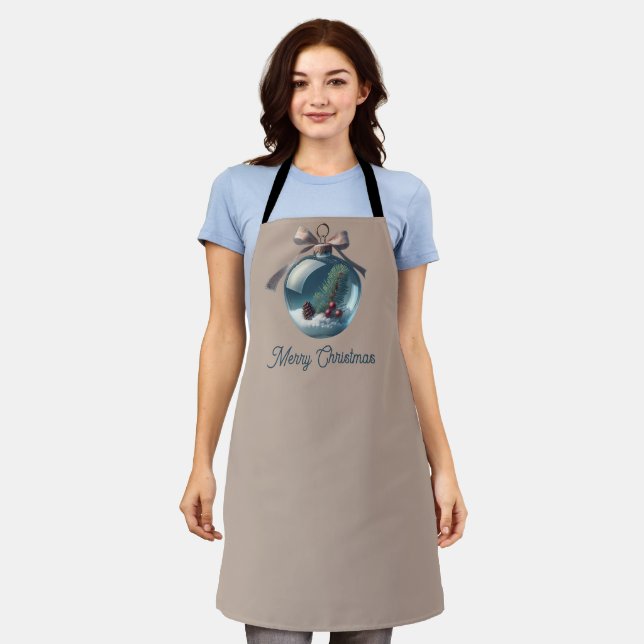 Tablier Joyeux Noël Ornament Apron - Festive Holiday (Porté)