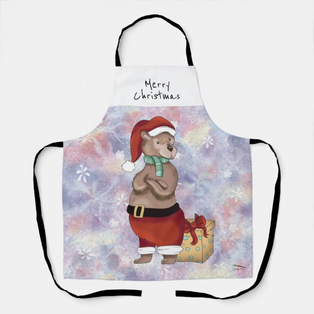 Tablier Joyeux Noël Père Noël Bear Apron (Recto)