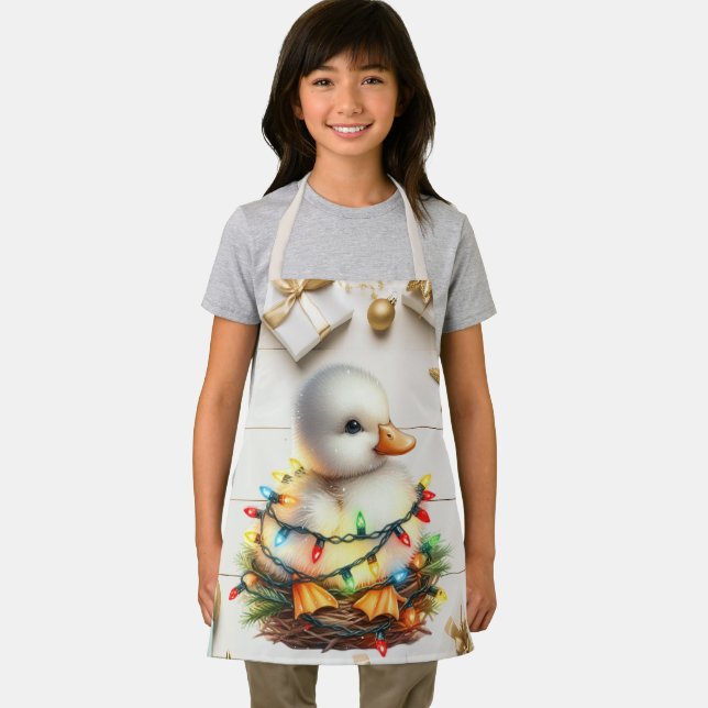 Tablier Joyeux Noël Petit Canard Tangé Dans Les Lumières (Insitu)