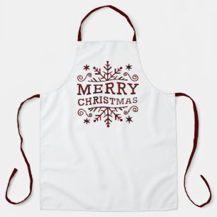 Tablier Joyeux Noël plaid flocon de neige