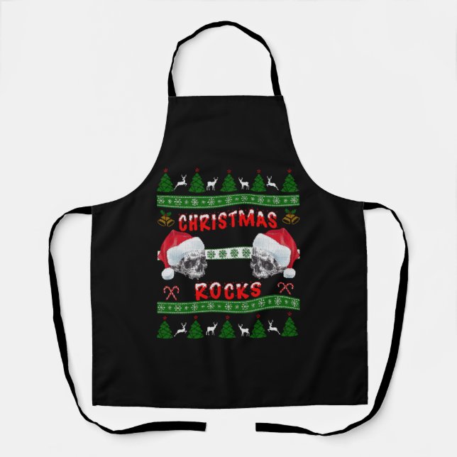 Tablier Joyeux Noël ROCKS Vilain Sweat de Noël (Recto)