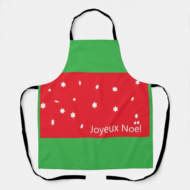 Tablier Joyeux Noel Snowflakes Apron (Recto)